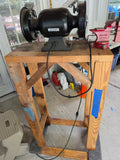 Springfield 6" Bench Grinder and Vice on Wooden Stand, Works