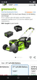 Greenworks Pro 21" 60v Push Lawnmower w/One Battery, Charger and Bag