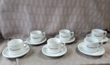 12 Piece "Cappuccino" Mug and Saucer Set