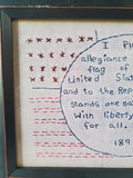 Framed Embroidery United States Pledge of Allegiance