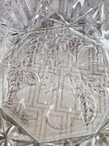 Vintage Clear Glass Fruit Pattern Serving Bowl