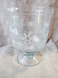 Etched Clear Glass Pedestal Trifle Dish
