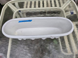 Oblong White Glazed Terracotta Planter (N)