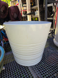 Trio of White Glazed Terracotta Decorative Planters