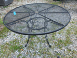 Black Metal Patio Dining Table w/Scroll Work Accents