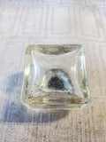 Vintage Clear Glass and Brass Inkwell