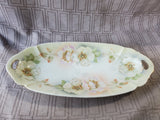 Hand Painted White Floral Celery Dish
