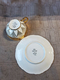 Bavaria Germany White and Gold Toned Demitasse and Saucer Set (B)