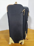Nicole Miller New York Black and Cream Softside Rolling Suitcase