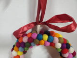 Multi-Colored Felt Ball Christmas Wreath