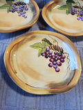 Set of 3 Clay Art Grape Hor D'oeuvre Plates