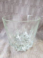 Heavy Etched Clear Glass Champagne Bucket