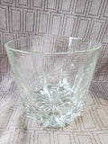 Heavy Etched Clear Glass Champagne Bucket