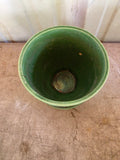 Vintage Shawnee Pottere Green Daisy Planter w/Fixed Saucer