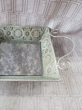 Distressed Ornate Mirrored Decorative Tray