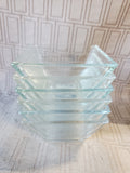 Set of 6 Crisa Clear Glass Square Bowls