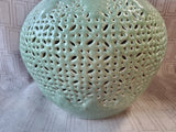 Green Crackle Glazed Ceramic Reticulated Vase