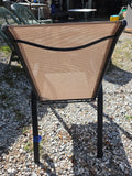 Grey and Tan Outdoor Chair, Aluminum Frame w/Mesh Seat