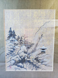 Asian Inspired Mountain Landscape Watercolor Print