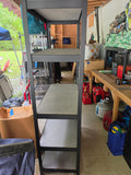 5-Tier Metal Framed Shelving Unit w/Pressed-Boatd Shelves