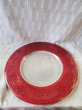 Clear Glass and Red Glitter Cookie Platter