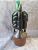 Vintage Carved Wood African Woman Sculpture