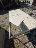 Two-Tier Bronze Tone Planting Table w/Tile Top/Shelf