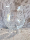 Clear Glass Etched Pedestal Vase