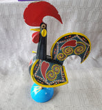 Rustic Portuguese Folk Art Wooden Rooster