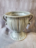 Grey Ceramic Footed Double Handled Vase