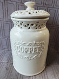 White Ceramic "Coffee" Jar