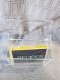 Clear Acrylic Recipe Box with Recipe Cards APPEARS UNUSED
