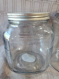 Pair of Clear Glass Kitchen Canisters