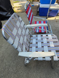 Two Low Folding Beach Chairs