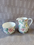 Staffordshire Floral Creamer and Sugar Set