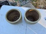 Pair or Glazed/Crackle Terracotta Planters