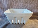 Crate & Barrel White Ceramic Berry Basket Colander