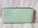 Coach Green Pebble Leather Zip-Around Wallet