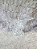 Clear Glass Ribbed Flare Vase