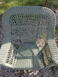 Green All Weather Wicker Chairs(2), Ottoman and Coffee Table