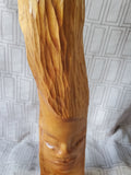 Hand Carved Wooden Face Sculpture