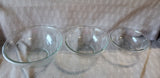 Set of 3 Pyrex Clear Glass Nesting Bowls