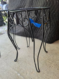 Two Black Metal Plant Stands