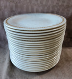 Lot of 21 White and Gold Toned Rim Melamine Dinner Plates
