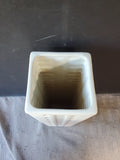 White Ceramic Asian Inspired Cong Shaped Vase