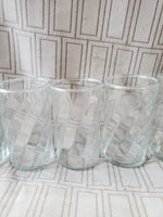 Set of 8 Small Clear Glass Swirl Tumblers