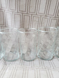 Set of 8 Small Clear Glass Swirl Tumblers