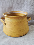 Signed Glazed Pottery Double Handle Planter