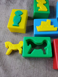 Lot of Plastic Blocks with Figural Inserts