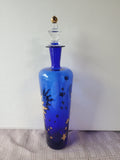 Si-An Cobalt Blue Glass Sun, Stars, and Moon Decanter